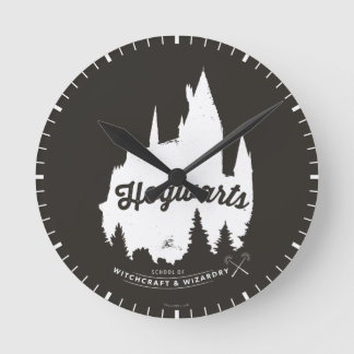 Schloss-Typografie Harry Potters | HOGWARTS™ Runde Wanduhr