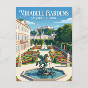 Schloss und Gärten Mirabell Österreich Postkarte