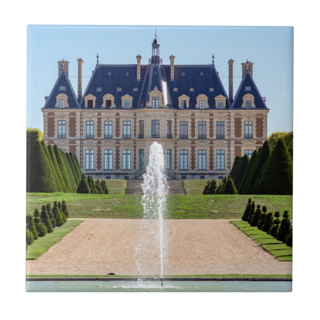 Schloss und Parc de Sceaux im Sommer - Frankreich Fliese (Vorderseite)