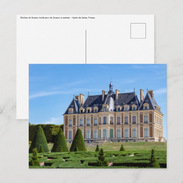 Schloss und Parc de Sceaux im Sommer - Frankreich Postkarte (Vorne/Hinten)