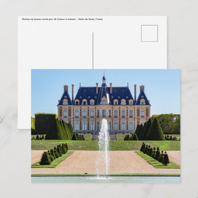 Schloss und Parc de Sceaux im Sommer - Frankreich Postkarte (Vorne/Hinten)
