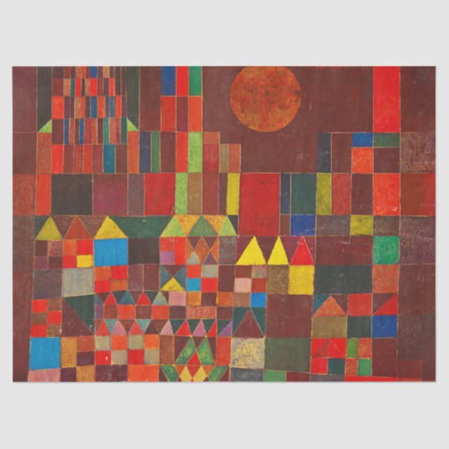 Schloss und Sonne von Paul Klee Seidenpapier (Vorderseite)