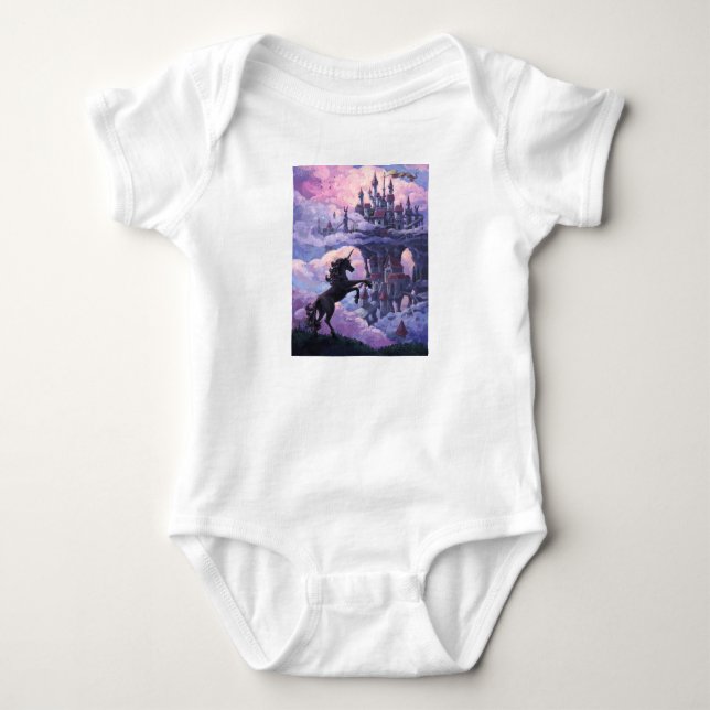 Schloss Unicorn Baby Strampler (Vorderseite)