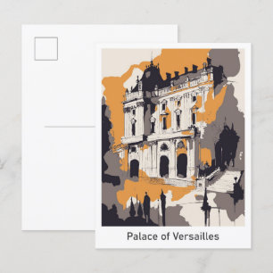 Schloss Versailles Vintage Reiseillustration Postkarte