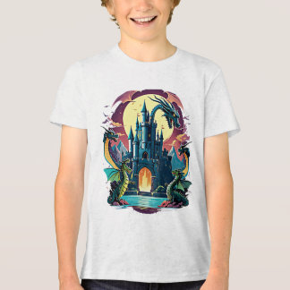 Schloss verzaubert mit Wächterdrache Tri-Blend Shirt