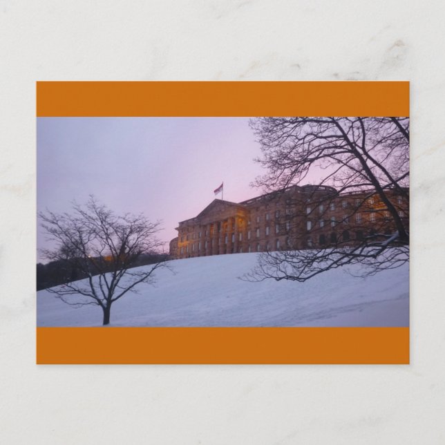 Schloss Wilhelmshoehe Kassel - Winter-Glück Postkarte (Vorderseite)