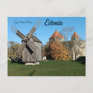 Schloss-Windmühle in Kuressaare, Saare County, Est Postkarte