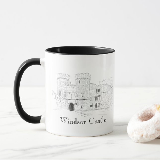 Schloss Windsor Iconic Sehenswürdigkeit Tasse (Mit Donut)