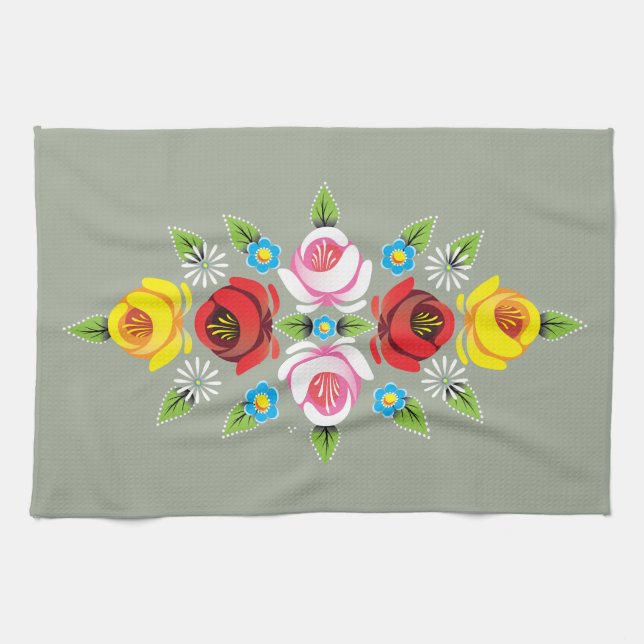 Schlösser - traditionelle Kanal-Volkskunst Küchentuch (Horizontal)