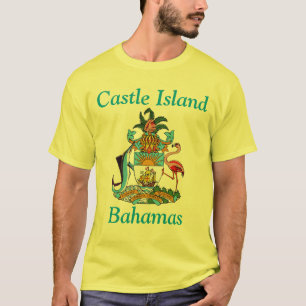 Schlossinsel, Bahamas mit Wappen T-Shirt