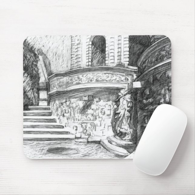 Schlosspencilart Monochrome Schwarz & Weiß Mousepad (Mit Mouse)