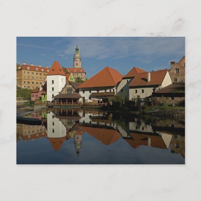 Schlossturm, Moldau, Cesky Krumlov, Postkarte (Vorderseite)