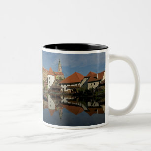 Schlossturm, Moldau, Cesky Krumlov, Zweifarbige Tasse