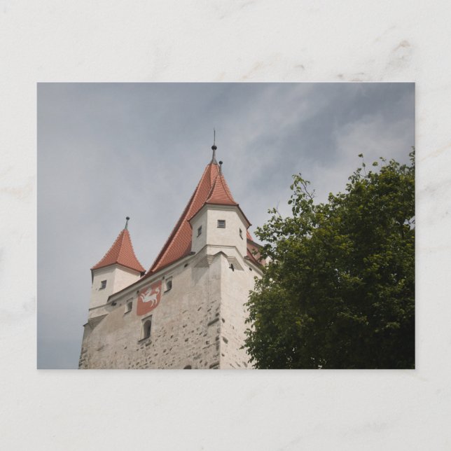 SCHLOSSTURM VON BURG HAAG IN OBERAYERN MIT BAUM POSTKARTE (Vorderseite)