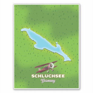 Schluchsee Deutschland Karte Reiseplakat Aufkleber