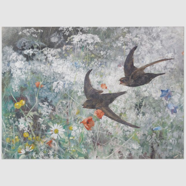 Schlucht und Blume Field, Bruno Liljefors Seidenpapier (Vorderseite)