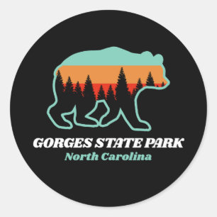 Schluchten Staat Park North Carolina Bär NC Retro Runder Aufkleber