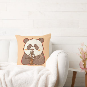 Schluck passiert – Lustiger Panda Boba Retro Stil Kissen