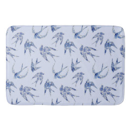 Schlucken Bird Floral Blauer Vintag Chinoiserie Badematte
