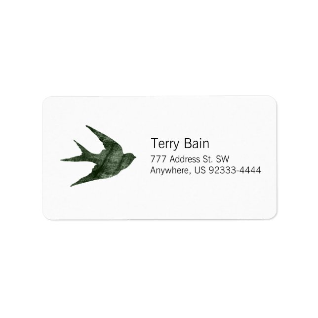 Schlucken (Letterpress Style) Adressaufkleber (Vorne)