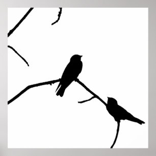 Schlucken oder Schwimmen Silhouette Love Bird Watc Poster