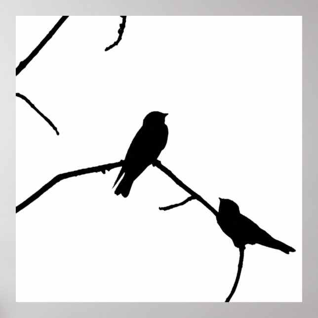Schlucken oder Schwimmen Silhouette Love Bird Watc Poster (Vorne)