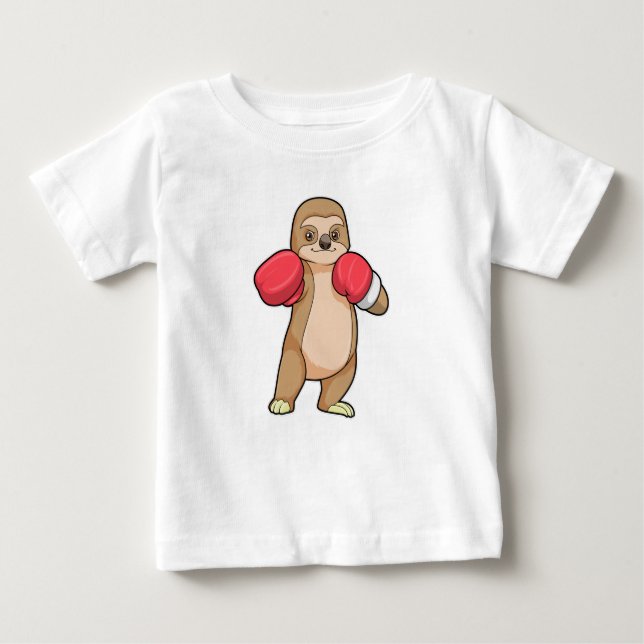 Schlucken wie Boxer mit Boxhandschuhen Baby T-shirt (Vorderseite)