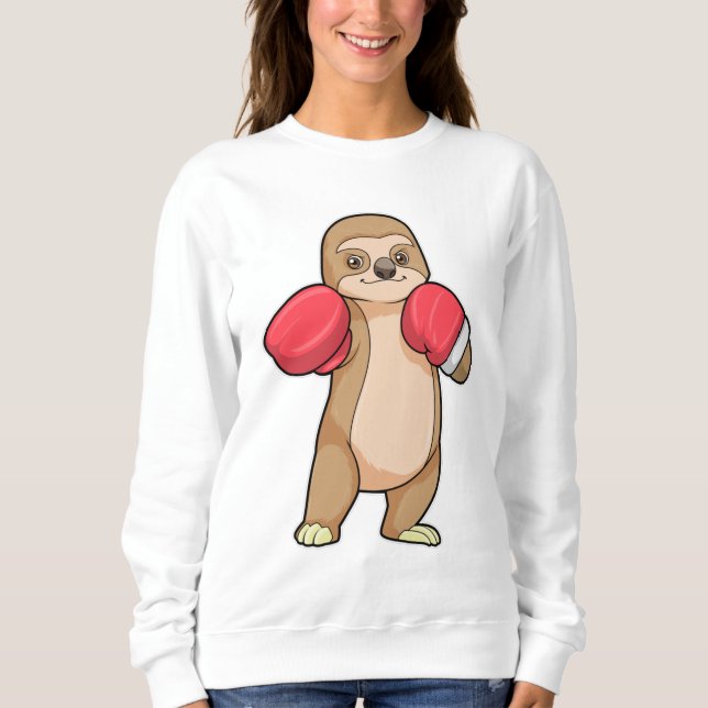Schlucken wie Boxer mit Boxhandschuhen Sweatshirt (Vorderseite)