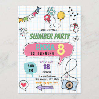 Schlummerschläfer-Mall-Pfadfinderjagd Geburtstag Einladung