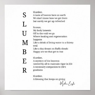 Schlummerschlaftraum-Zeit Poster-Wand-Kunst Poster
