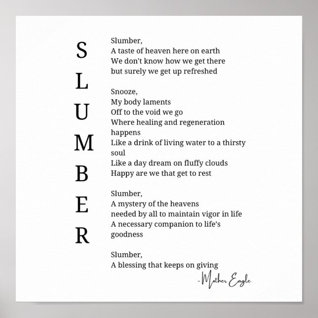 Schlummerschlaftraum-Zeit Poster-Wand-Kunst Poster (Vorne)