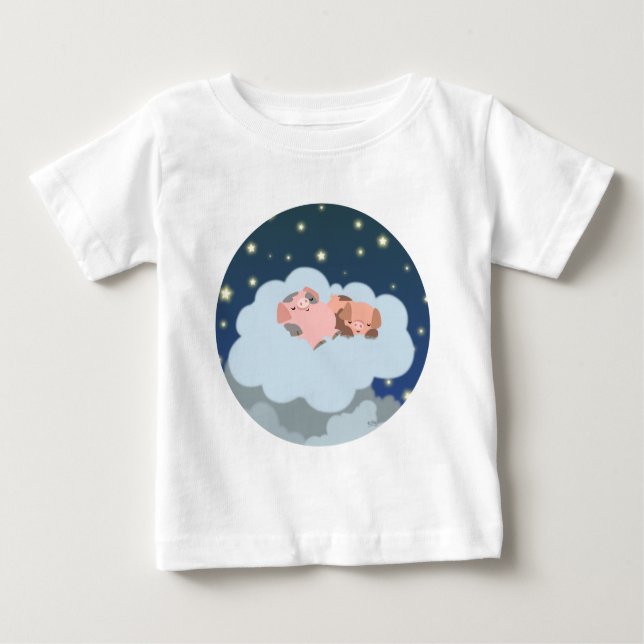 Schlumpfen Ferkel Cartoon Baby T - Shirt (Vorderseite)