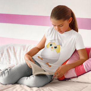 Schlüpfendes gelbes Babyküken im Eierschalen-Desig T-Shirt