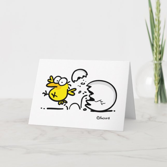 Schlüpfendes Küken Feiertagskarte (Vorderseite)