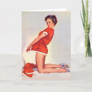 Schlüpfrige Weihnachts-Pin-Up-Grußkarte Feiertagskarte