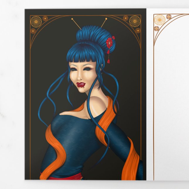 Schlürfen Dreifach Gefaltete Karte (Klappe)