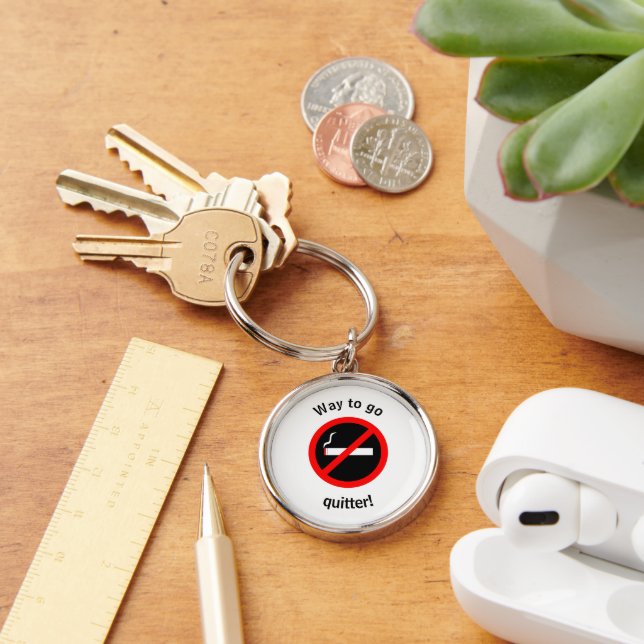 Schluss mit dem Rauchen Glückwunsch Schlüsselanhänger (Schreibtisch)