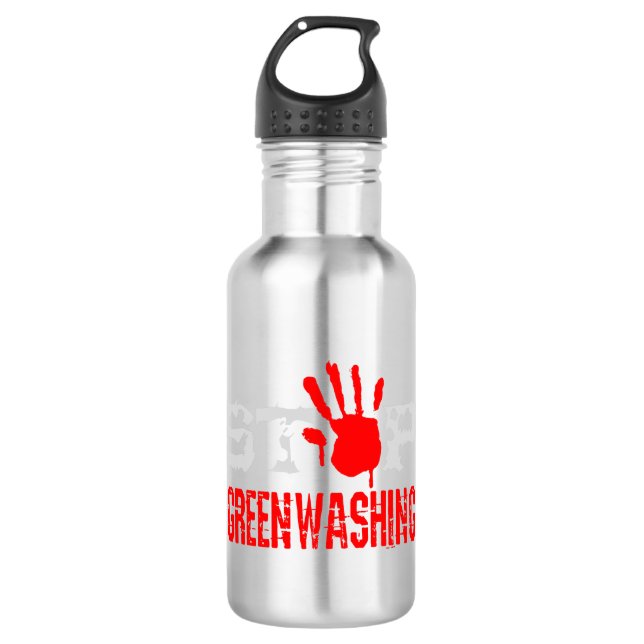 Schluss mit Greenwaschen Edelstahlflasche (Vorderseite)
