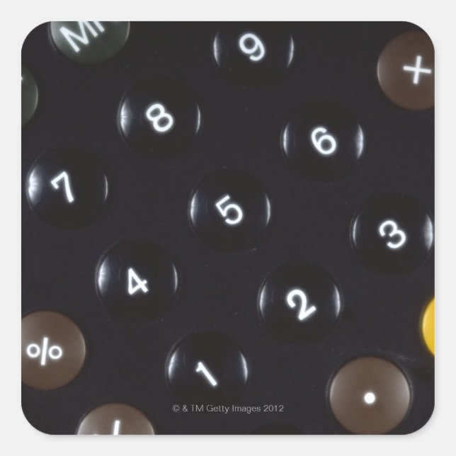 Schlüssel auf einem Rechner Quadratischer Aufkleber (Vorderseite)