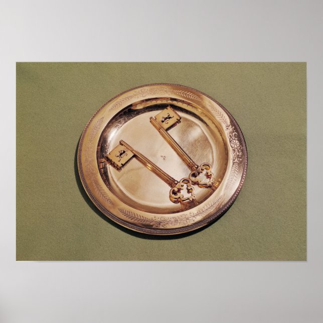 Schlüssel aus Gent auf einem Teller Poster (Vorne)