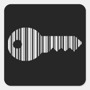 SCHLÜSSEL BAR CODE Schlüssel Barcode Muster Design Quadratischer Aufkleber