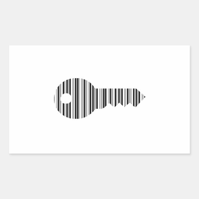 SCHLÜSSEL BARCODE Schlüssel Barcode Muster Design Rechteckiger Aufkleber (Vorderseite)