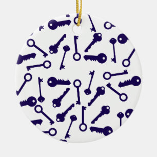 Schlüssel Blau Muster Produkt Keramik Ornament