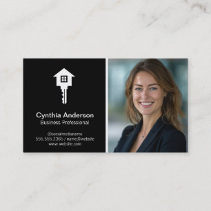 Schlüssel Home-Logo   Visitenkarte Geschäftsfrau