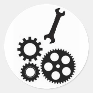 Schlüssel im Arbeits-2. GEN Runder Aufkleber