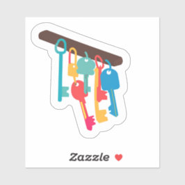 Schlüssel in verschiedenen Farben Aufkleber