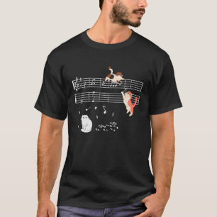 Schlüssel Musiker Süße Katze Kätzchen spielt Musik T-Shirt