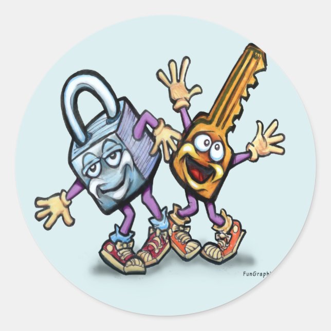 Schlüssel sperren runder aufkleber (Vorderseite)