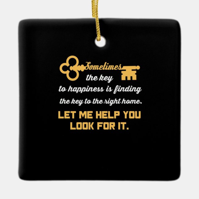 Schlüssel zu Ihrem neuen Haus Keramikornament (Vorderseite)
