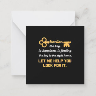 Schlüssel zu Ihrem neuen Haus Mitteilungskarte